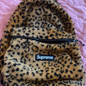 Supreme Leopard Fleece Backpack